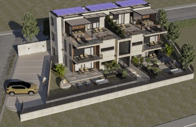 Appartamento D, di nuova costruzione, su due piani, vista mare, Barbići-Parenzo - nella fase di costruzione