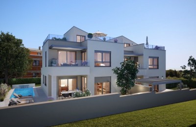 A semi-detached house in the vicinity of Novigrad with a view of the sea - under construction