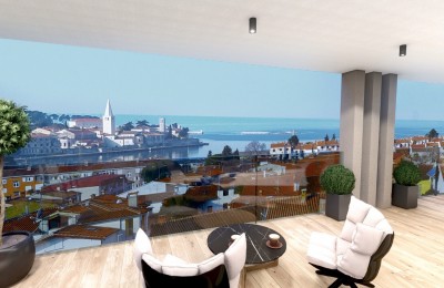 Exclusive apartment in the center of Poreč, sea view, with garage - under construction
