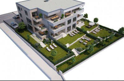 Apartment on the ground floor, newly built, sea view, Novigrad - under construction